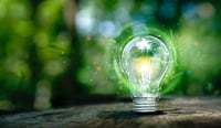 Lightbulb with green background as concept for purpose-aligned value proposition design