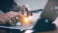 ISO standards quality control, assurance and warranty business technology concept. Touching on screen with ISO and globe icons on smart background. ISO Standard certification. Modern ISO banner. stock photo