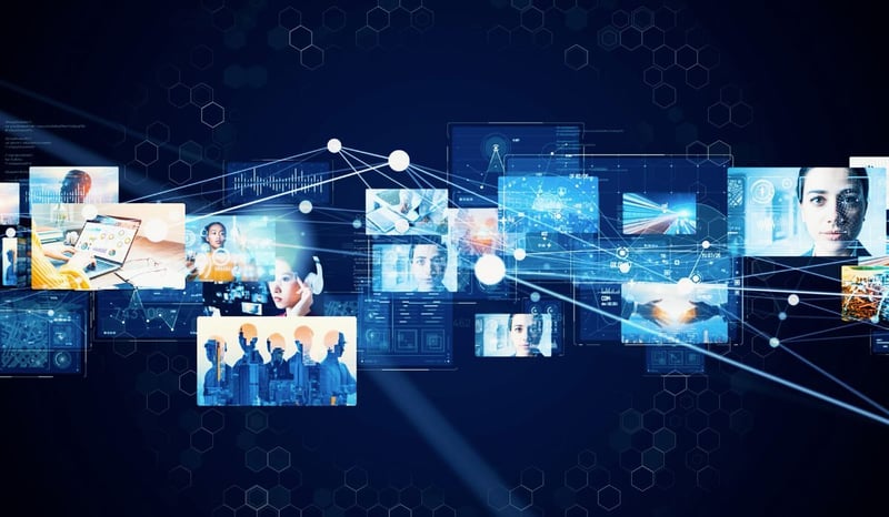 Image for Digital contents concept. Social networking service. Streaming video. NFT. Non-fungible token. digital transformation in media conceptstock photo