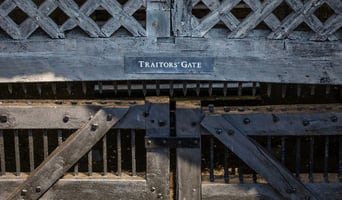 Traitors gate at the Tower of London as concept for Traitors in the castle? blog on Navigating responsible AI adoption in the Not for Profit sector, featured image, Clarasys