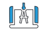 Business analysis icon, blue