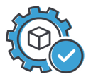 Delivery management icon, blue