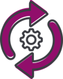 change management purple icon change management purple icon