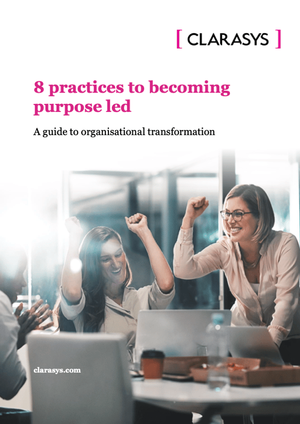 8 practices to becoming purpose led front cover