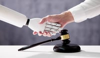 Digital Law Technology stock photo as AI in legal sector professional services concept