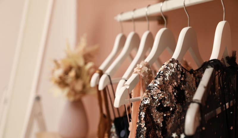 Image for Clothes hanging in wardrobe as circular fashion concept