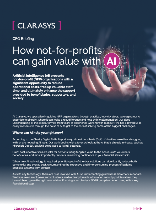 Getting value from AI- A guide for not-for-profits, report front cover