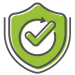 Regulation and compliance green icon, circular economy page, Clarasys